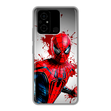 Силиконовый чехол на Xiaomi Poco C55 с принтом Spiderman Человек паук Силиконовый чехол на Xiaomi Poco C55 с принтом Spiderman Человек паук