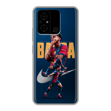 Силиконовый чехол на Xiaomi Poco C55 с принтом Барселона Barca Yamal Силиконовый чехол на Xiaomi Poco C55 с принтом Барселона Barca Yamal