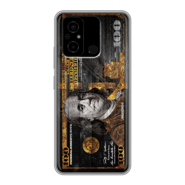 Силиконовый чехол на Xiaomi Poco C55 с принтом Доллар деньги Силиконовый чехол на Xiaomi Poco C55 с принтом Доллар деньги