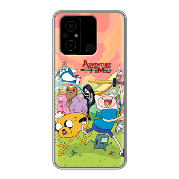 Силиконовый чехол на Xiaomi Poco C55 с принтом Adventure time Время приключений