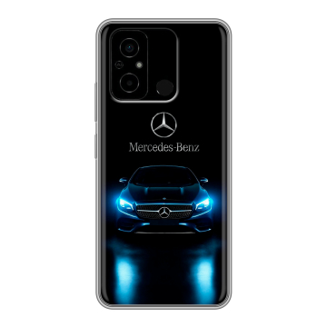 Силиконовый чехол на Xiaomi Poco C55 с принтом Mercedes Мерседес Силиконовый чехол на Xiaomi Poco C55 с принтом Mercedes Мерседес