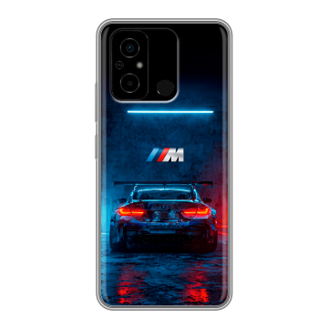 Силиконовый чехол на Xiaomi Poco C55 с принтом BMW БМВ Силиконовый чехол на Xiaomi Poco C55 с принтом BMW БМВ