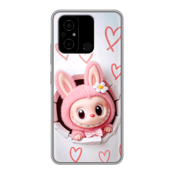 Силиконовый чехол на Xiaomi Poco C55 с принтом Labubu Лабубу Силиконовый чехол на Xiaomi Poco C55 с принтом Labubu Лабубу