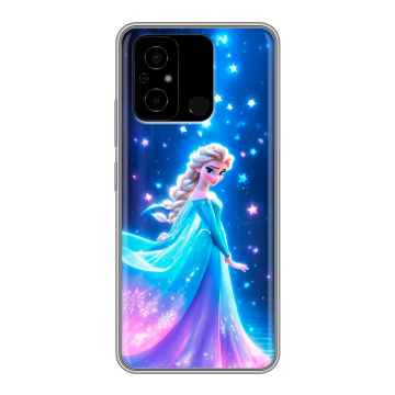 Силиконовый чехол на Xiaomi Poco C55 с принтом Холодное сердце Frozen Силиконовый чехол на Xiaomi Poco C55 с принтом Холодное сердце Frozen