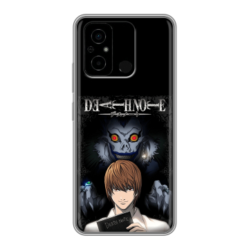 Силиконовый чехол на Xiaomi Poco C55 с принтом Death note Тетрадь смерти