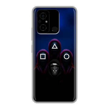 Силиконовый чехол на Xiaomi Poco C55 с принтом Игра Кальмара