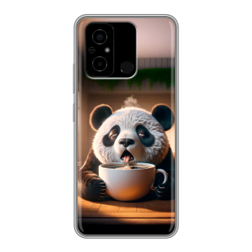 Силиконовый чехол на Xiaomi Poco C55 с принтом смешная панда Силиконовый чехол на Xiaomi Poco C55 с принтом смешная панда