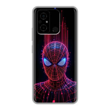 Силиконовый чехол на Xiaomi Poco C55 с принтом Spiderman Человек паук Силиконовый чехол на Xiaomi Poco C55 с принтом Spiderman Человек паук