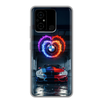 Силиконовый чехол на Xiaomi Poco C55 с принтом BMW БМВ Силиконовый чехол на Xiaomi Poco C55 с принтом BMW БМВ