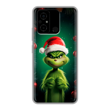 Силиконовый чехол на Xiaomi Poco C55 с принтом Гринч Новый год Рождество