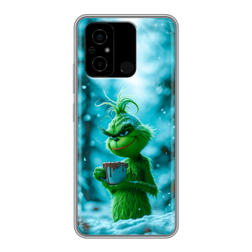 Силиконовый чехол на Xiaomi Poco C55 с принтом Новый год гринч