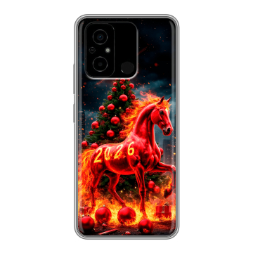 Силиконовый чехол на Xiaomi Poco C55 с принтом Новый год