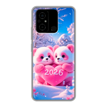 Силиконовый чехол на Xiaomi Poco C55 с принтом Новый год