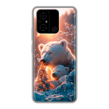 Силиконовый чехол на Xiaomi Poco C55 с принтом Новый год