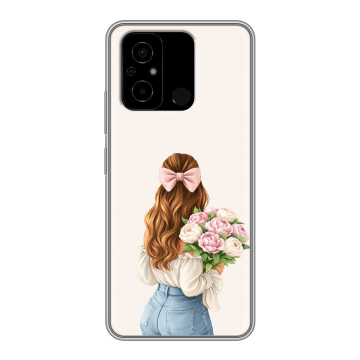 Силиконовый чехол на Xiaomi Poco C55 с принтом женский