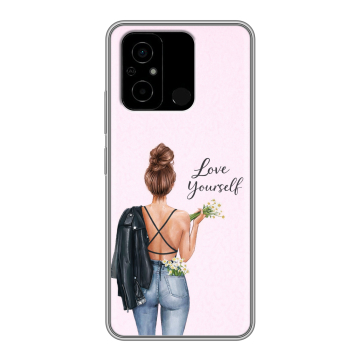 Силиконовый чехол на Xiaomi Poco C55 с принтом женский