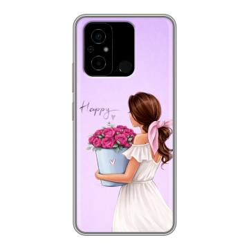 Силиконовый чехол на Xiaomi Poco C55 с принтом женский