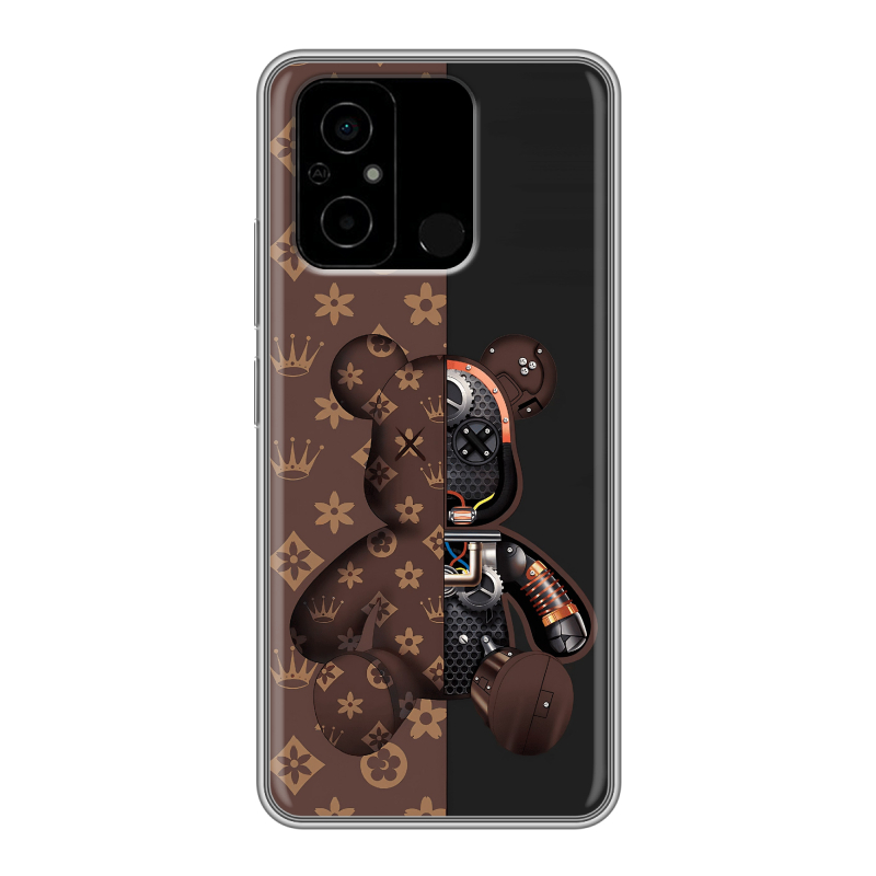 Силиконовый чехол на Xiaomi Poco C55 с принтом Луи робот Силиконовый чехол на Xiaomi Poco C55 с принтом Луи робот