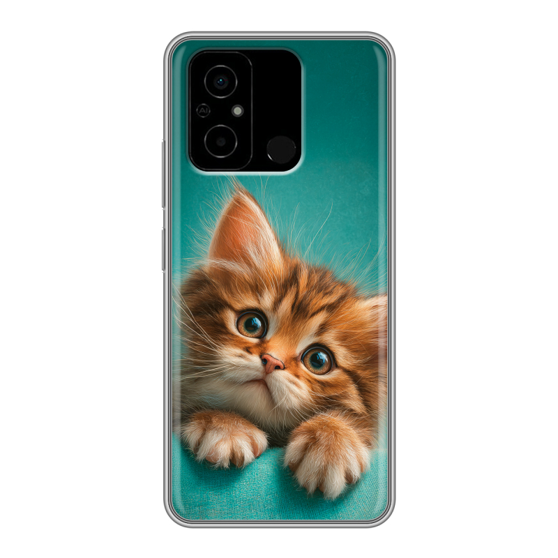 Силиконовый чехол на Xiaomi Poco C55 с принтом котенок Силиконовый чехол на Xiaomi Poco C55 с принтом котенок