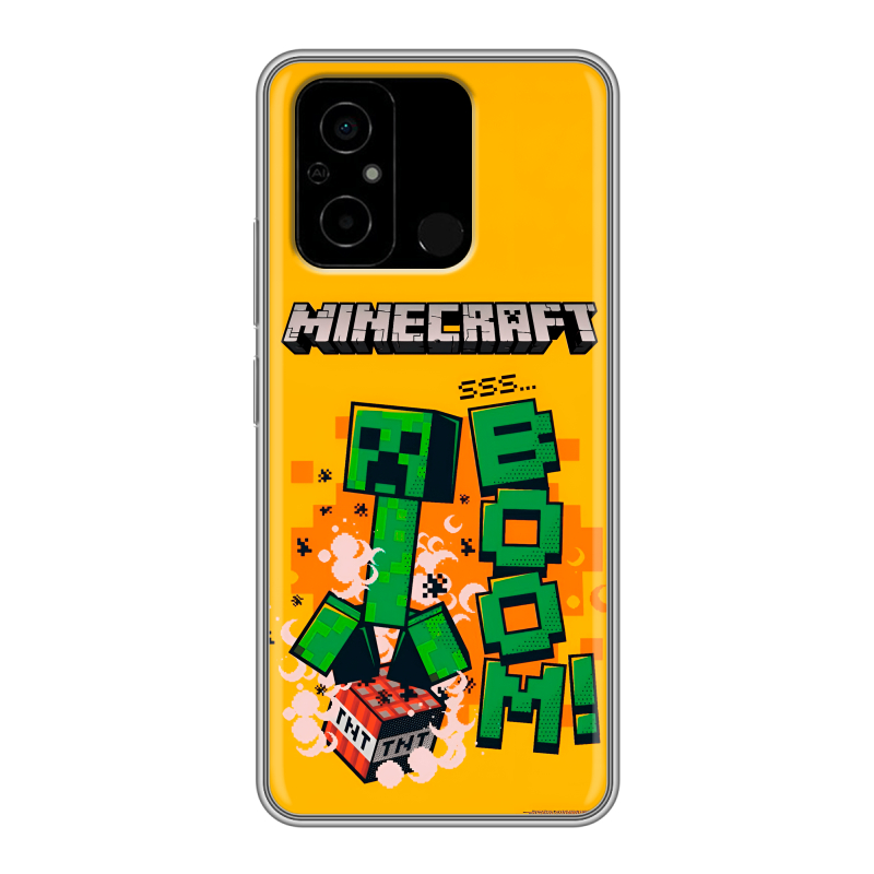 Силиконовый чехол на Xiaomi Poco C55 с принтом Майнкрафт Minecraft Силиконовый чехол на Xiaomi Poco C55 с принтом Майнкрафт Minecraft