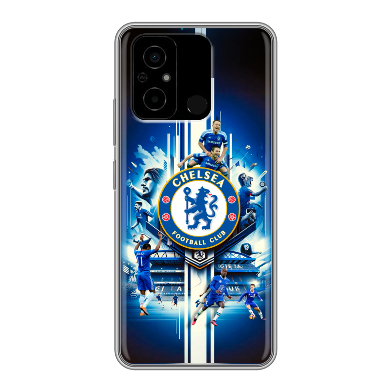 Силиконовый чехол на Xiaomi Poco C55 с принтом Chelsea Челси Силиконовый чехол на Xiaomi Poco C55 с принтом Chelsea Челси