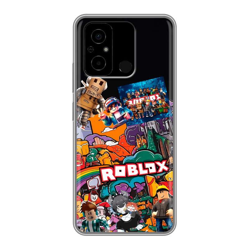 Силиконовый чехол на Xiaomi Poco C55 с принтом Roblox Роблокс Силиконовый чехол на Xiaomi Poco C55 с принтом Roblox Роблокс