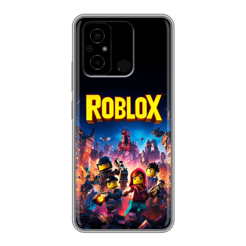 Силиконовый чехол на Xiaomi Poco C55 с принтом Roblox Роблокс Силиконовый чехол на Xiaomi Poco C55 с принтом Roblox Роблокс