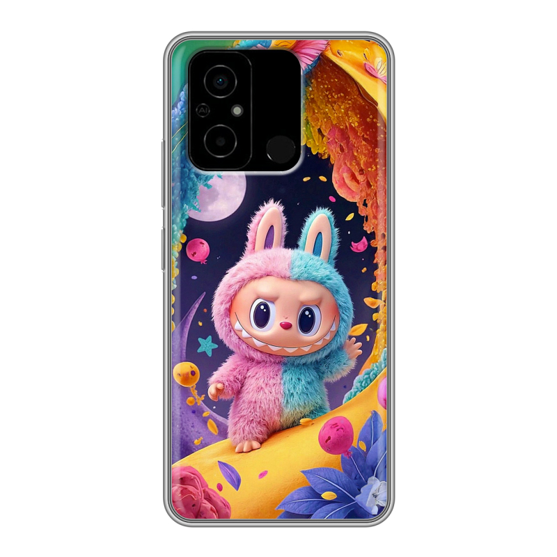 Силиконовый чехол на Xiaomi Poco C55 с принтом Labubu Лабубу Силиконовый чехол на Xiaomi Poco C55 с принтом Labubu Лабубу