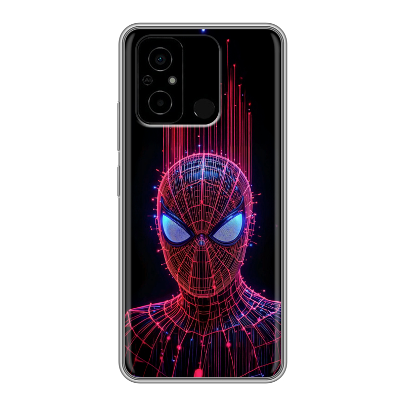 Силиконовый чехол на Xiaomi Poco C55 с принтом Spiderman Человек паук Силиконовый чехол на Xiaomi Poco C55 с принтом Spiderman Человек паук