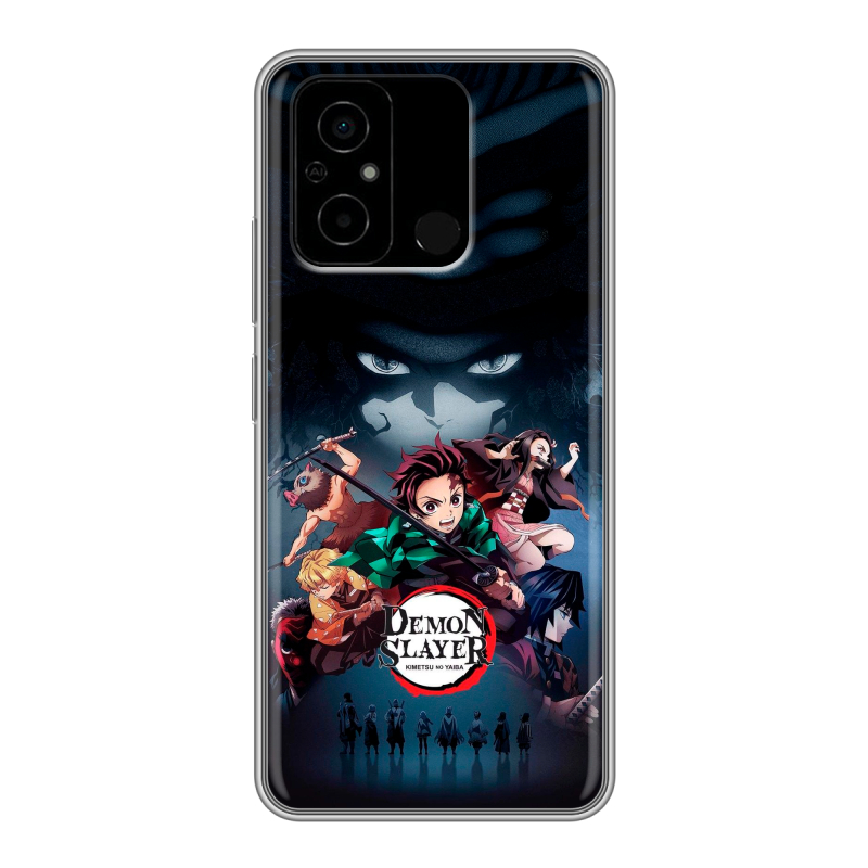 Силиконовый чехол на Xiaomi Poco C55 с принтом Demon Slayer Клинок рассекающий демонов Силиконовый чехол на Xiaomi Poco C55 с принтом Demon Slayer Клинок рассекающий демонов