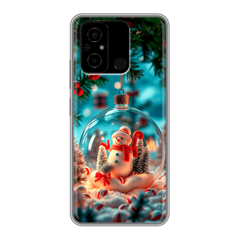 Силиконовый чехол на Xiaomi Poco C55 с принтом Новый год Силиконовый чехол на Xiaomi Poco C55 с принтом Новый год