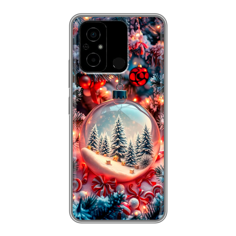 Силиконовый чехол на Xiaomi Poco C55 с принтом Новый год Силиконовый чехол на Xiaomi Poco C55 с принтом Новый год