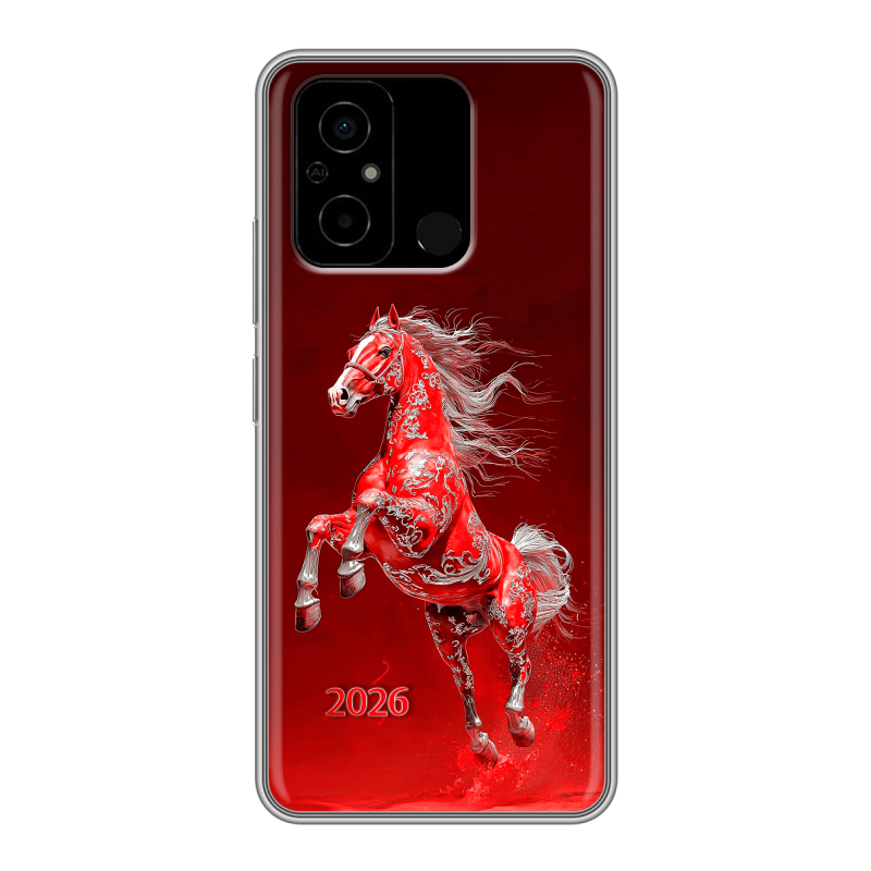 Силиконовый чехол на Xiaomi Poco C55 с принтом Новый год Силиконовый чехол на Xiaomi Poco C55 с принтом Новый год