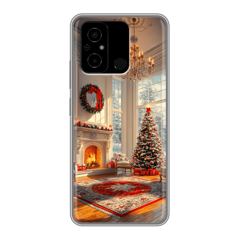 Силиконовый чехол на Xiaomi Poco C55 с принтом Новый год Силиконовый чехол на Xiaomi Poco C55 с принтом Новый год