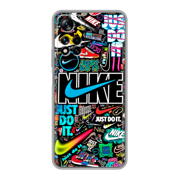 Силиконовый чехол на Xiaomi Redmi Note 11 Pro Plus 5G с принтом найк nike черный Силиконовый чехол на Xiaomi Redmi Note 11 Pro Plus 5G с принтом найк nike черный