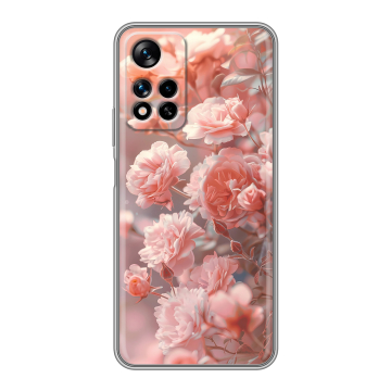 Силиконовый чехол на Xiaomi Redmi Note 11 Pro Plus 5G с принтом Розовые розы Силиконовый чехол на Xiaomi Redmi Note 11 Pro Plus 5G с принтом Розовые розы