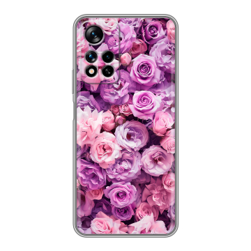 Силиконовый чехол на Xiaomi Redmi Note 11 Pro Plus 5G с принтом лавандовые розы Силиконовый чехол на Xiaomi Redmi Note 11 Pro Plus 5G с принтом лавандовые розы