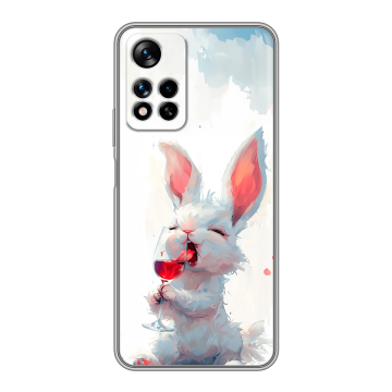 Силиконовый чехол на Xiaomi Redmi Note 11 Pro Plus 5G с принтом кролик зайчик Силиконовый чехол на Xiaomi Redmi Note 11 Pro Plus 5G с принтом кролик зайчик