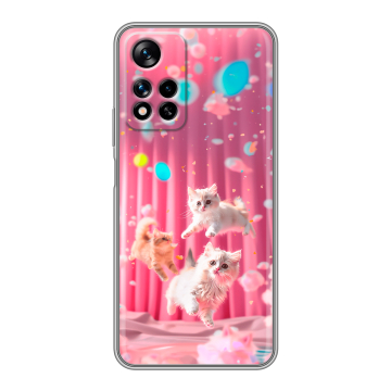 Силиконовый чехол на Xiaomi Redmi Note 11 Pro Plus 5G с принтом милые котики Силиконовый чехол на Xiaomi Redmi Note 11 Pro Plus 5G с принтом милые котики