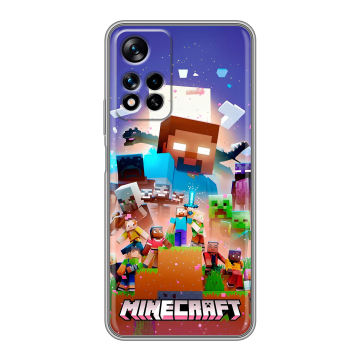 Силиконовый чехол на Xiaomi Redmi Note 11 Pro Plus 5G с принтом Майнкрафт Minecraft Силиконовый чехол на Xiaomi Redmi Note 11 Pro Plus 5G с принтом Майнкрафт Minecraft
