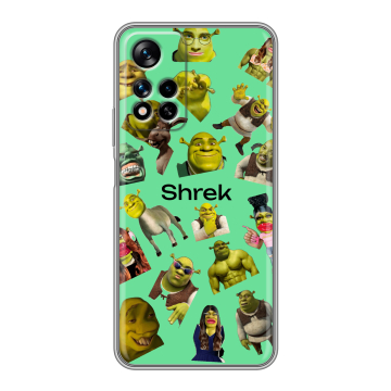 Силиконовый чехол на Xiaomi Redmi Note 11 Pro Plus 5G с принтом Шрек Shrek