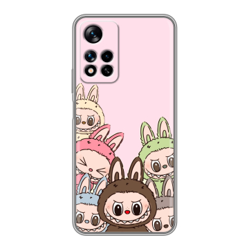 Силиконовый чехол на Xiaomi Redmi Note 11 Pro Plus 5G с принтом Лабубу