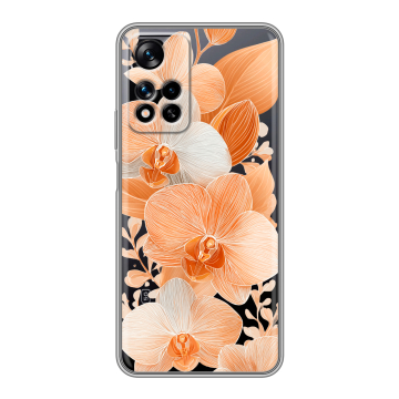 Силиконовый чехол на Xiaomi Redmi Note 11 Pro Plus 5G с принтом Бежевые цветы
