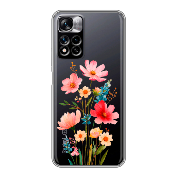 Силиконовый чехол на Xiaomi Redmi Note 11 Pro Plus 5G с принтом Цветы
