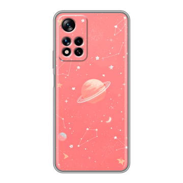 Силиконовый чехол на Xiaomi Redmi Note 11 Pro Plus 5G с принтом Розовый космос