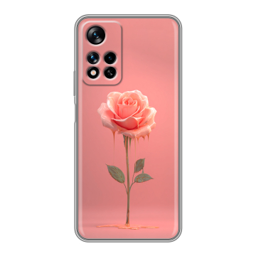 Силиконовый чехол на Xiaomi Redmi Note 11 Pro Plus 5G с принтом Розовая роза