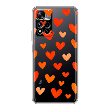 Силиконовый чехол на Xiaomi Redmi Note 11 Pro Plus 5G с принтом Сердечки