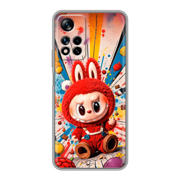 Силиконовый чехол на Xiaomi Redmi Note 11 Pro Plus 5G с принтом Labubu Лабубу Силиконовый чехол на Xiaomi Redmi Note 11 Pro Plus 5G с принтом Labubu Лабубу