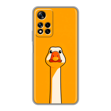Силиконовый чехол на Xiaomi Redmi Note 11 Pro Plus 5G с принтом Смешная утка Силиконовый чехол на Xiaomi Redmi Note 11 Pro Plus 5G с принтом Смешная утка