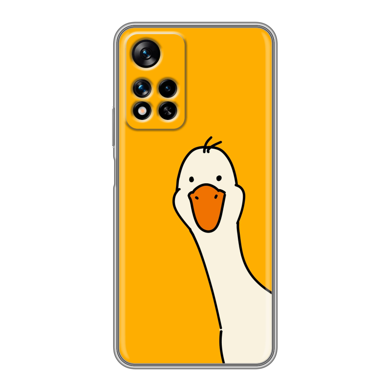 Силиконовый чехол на Xiaomi Redmi Note 11 Pro Plus 5G с принтом Утка Силиконовый чехол на Xiaomi Redmi Note 11 Pro Plus 5G с принтом Утка